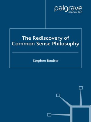 cover image of The Rediscovery of Common Sense Philosophy